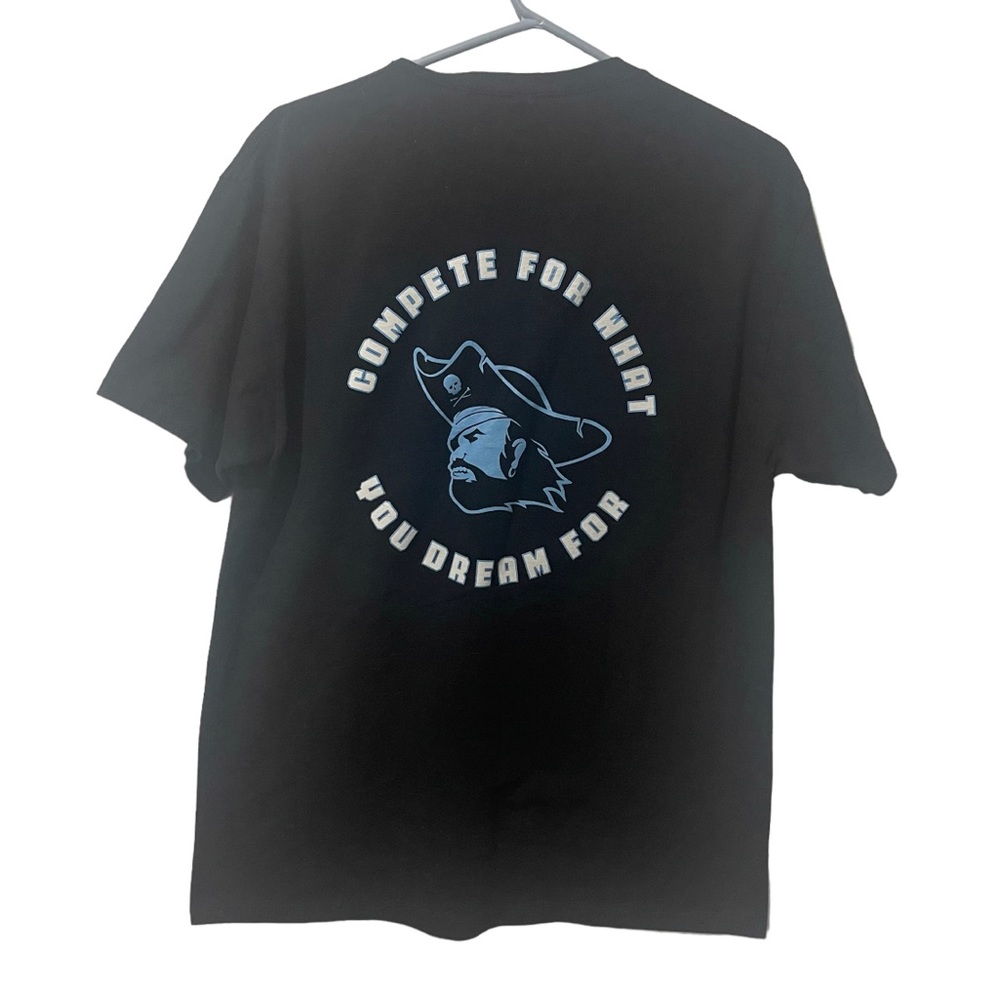 Jerzees Shirt Men Large Black Riverside Pirate‎ Athletic Lightweight Casual Tee